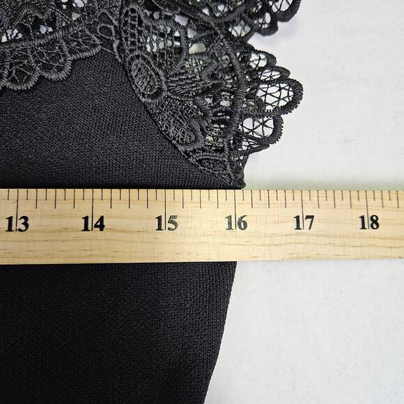 Shoshanna Sandra Dress Black Womens Whimsigoth Formal Designer Mini Pleated M - Picture 14 of 16